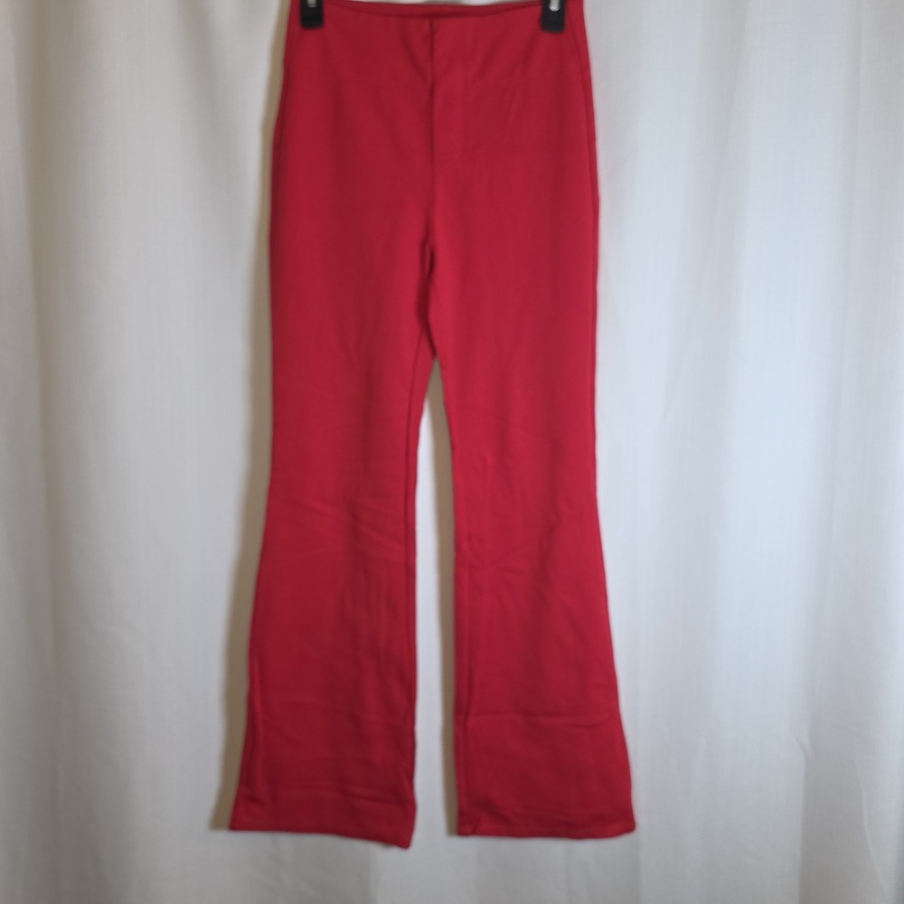 Halara Women Red High Waisted Flare Leg Pull On Pants Size Small Regular